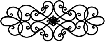 Elegant Scroll Pattern Black Metal Wall Art Metal Outdoor Decor Metal Signs Wall Art Decor Vintage Rustic Farmhouse - Set of 5