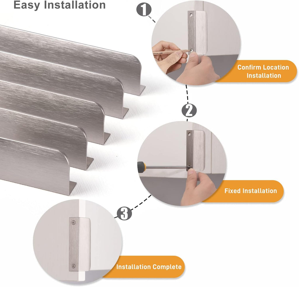 Edge Finger Tab Pulls for cabinets Kitchen Invisible Hardware Concealed Drawer Pull Aluminum Flat Hidden Door Handles