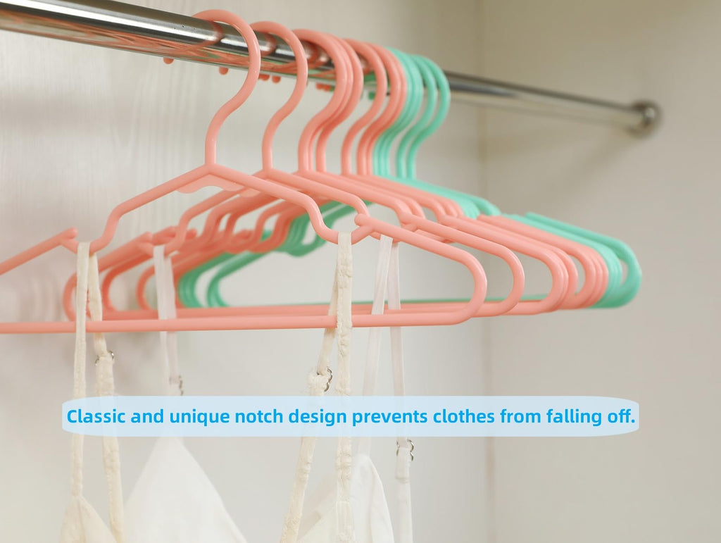 100 Pack White Baby Nursery Closet Hangers, Kids Plastic Hangers, Non-Slip Laundry Infant Pant & Coat Hangers for