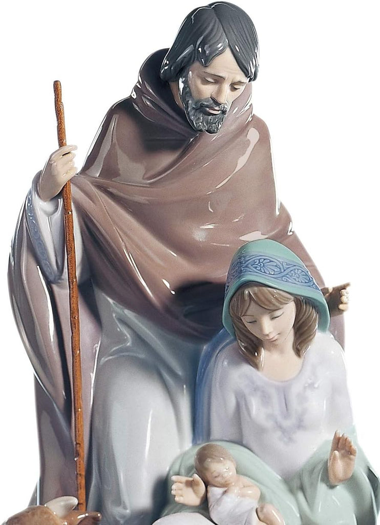 Joyful Event Nativity Figurine. Porcelain The Holy Family Figure.