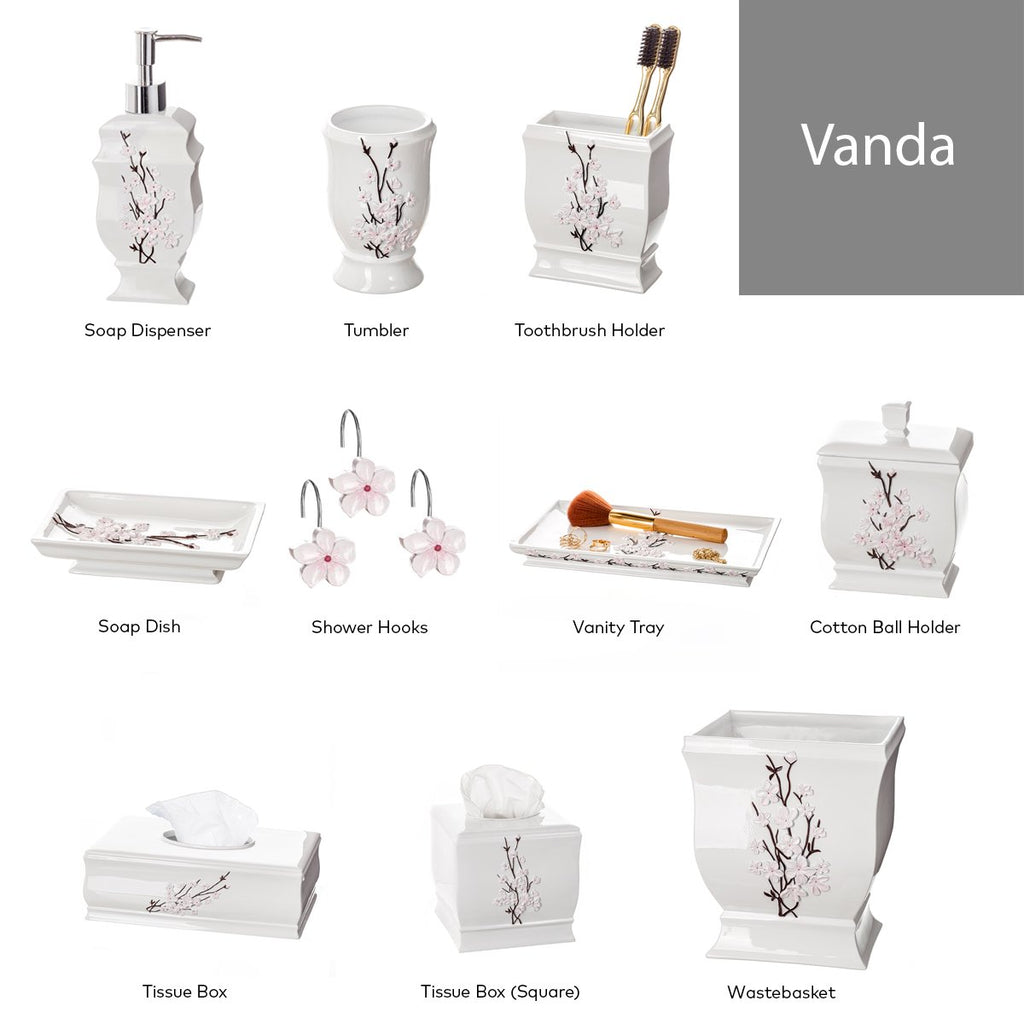 Vanda Shower Curtain Hooks Decorative | Set of 12