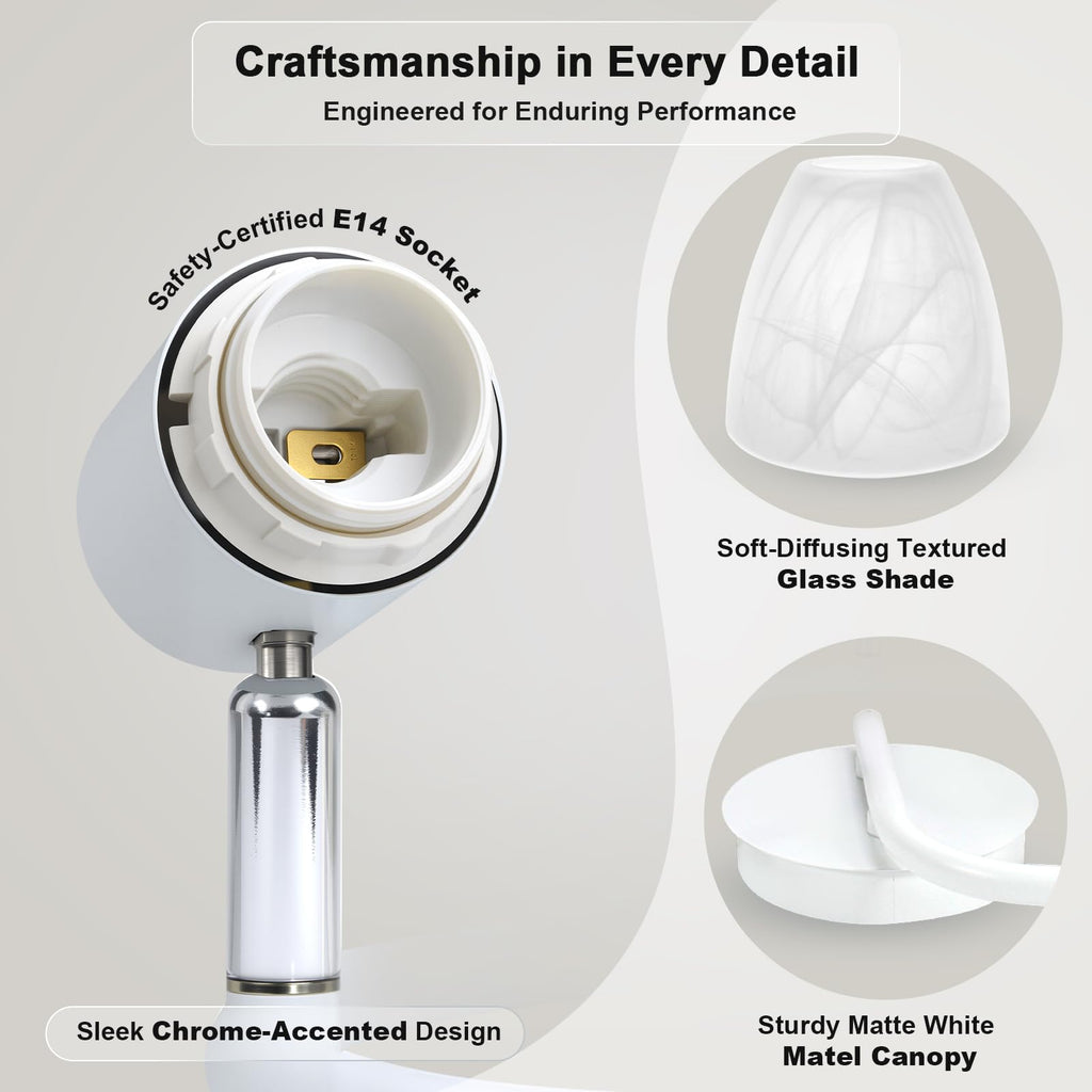 Track Lighting, Modern Glass Ceiling Light Fixture White