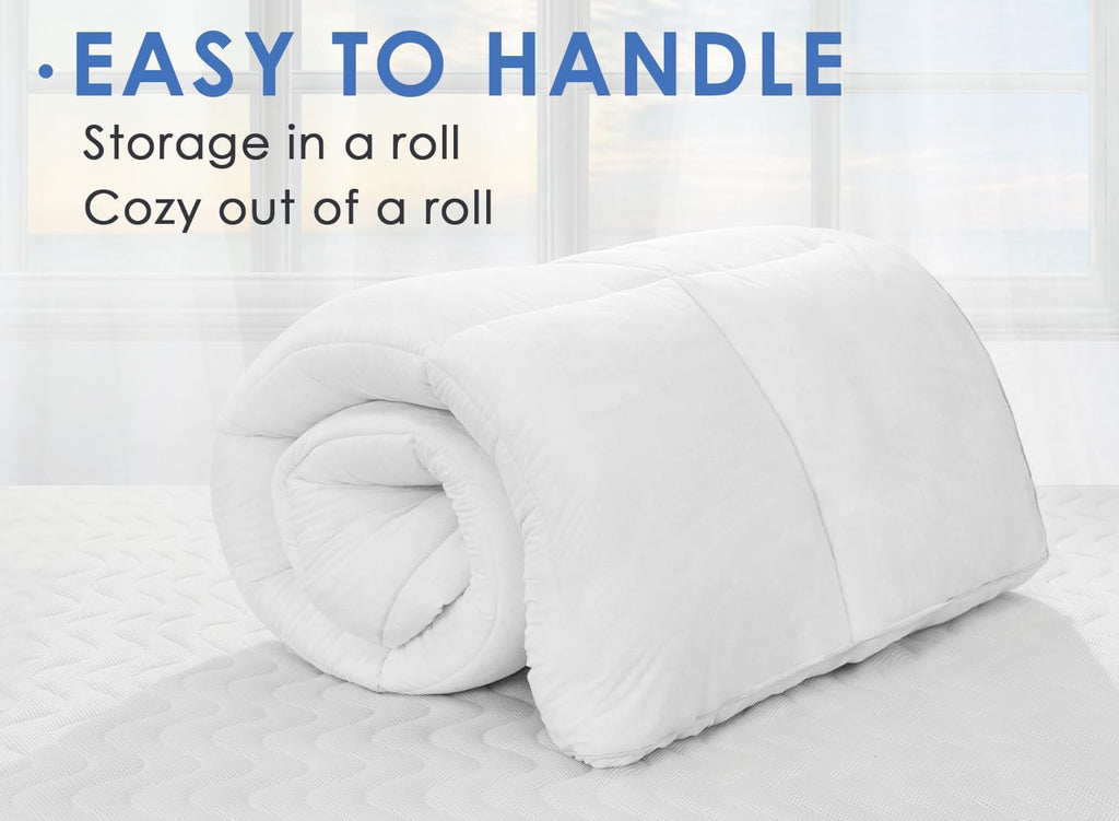 Mattress Topper Queen Cooling Pillow Top Thick Plush Pad Cover | Overfilled with 7D Down Alternative Extra Soft
