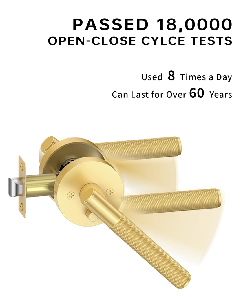 4 Pack Brushed Gold Privacy Interior Door Handles