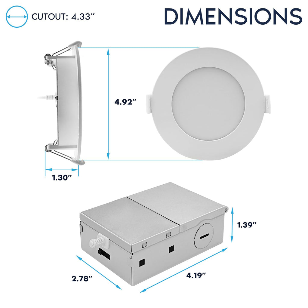 4 Inch LED Recessed Light, ECO Backlit Mini Panel Spotlight 48 Pack