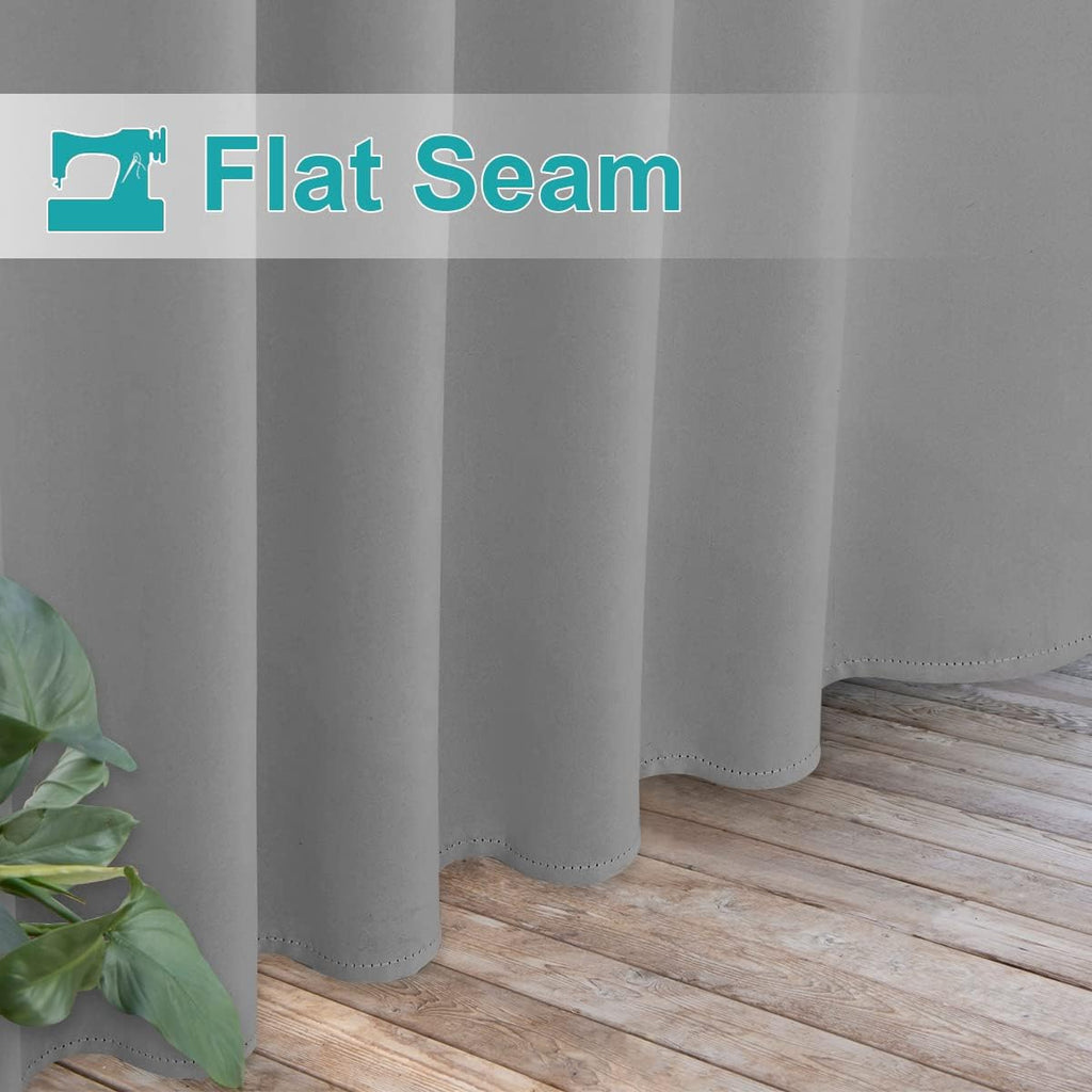 2 Panels=104" Width Patio Curtains Outdoor Waterproof Extra Long 108" Length, Self-Stick Tab Top Thermal Insulated