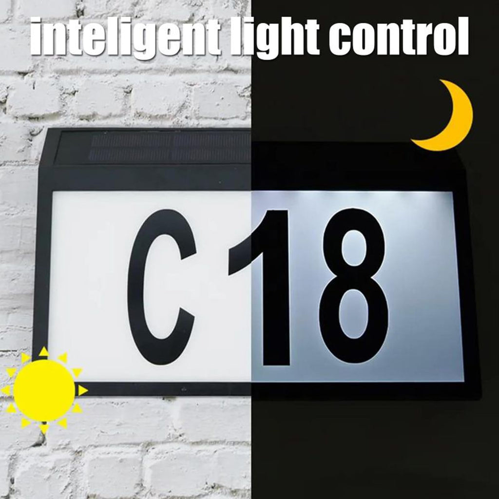 Solar Powered Address Numbers Signs, Lighted House Numbers Sign, Address Plaque Solar Powered Wall Mount Address