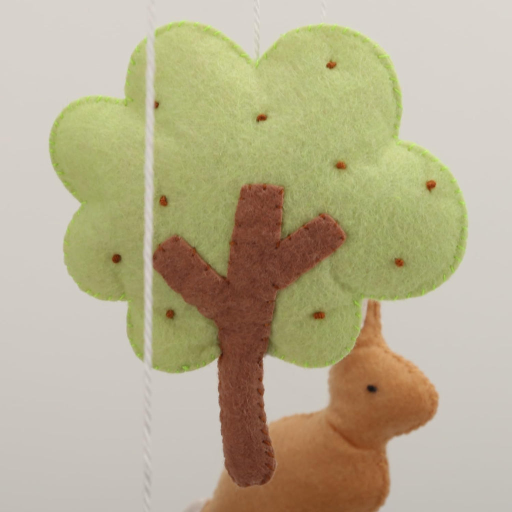 Garden Rabbit Crib Mobile Rabbit Nursery Decor Felt Mobile with Rabbit in the Garden