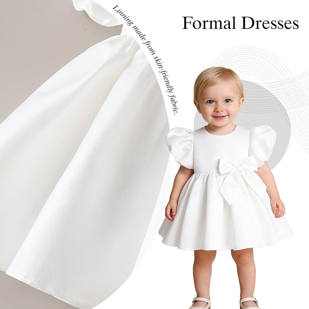 Baby Girls Black Satin Formal Dress