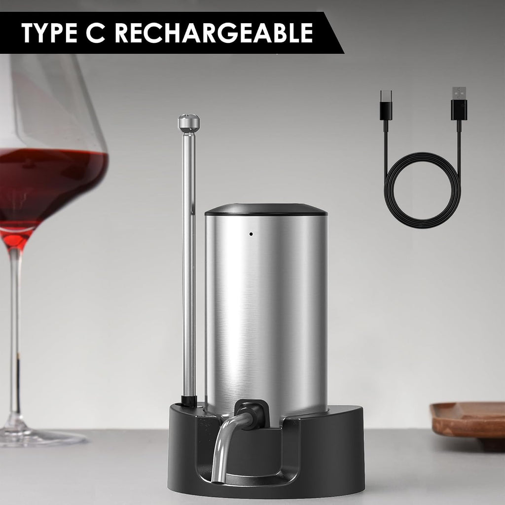 Electric Wine Aerator Pourer Decanter Type C Rechargeable Wine Dispenser