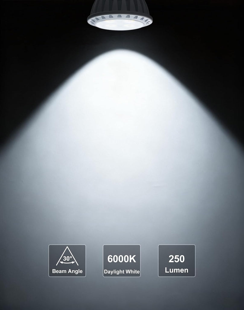 MR11 3W LED Bulbs, Daylight White 6000K, GU4 Bi-Pin Base 6-Pack