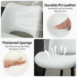 Modern Upholstered Dining Chairs Set of 2 Accent Dinner Chair with Pu Faux Leather and Middle Curved Back for Kitchen