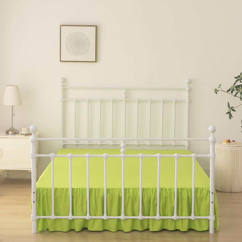 Bed Skirt Ruffled Bed Skirt with Split Corners, 14 Inch Drop Dust Ruffle Bed Skirts with Platform, Gathered