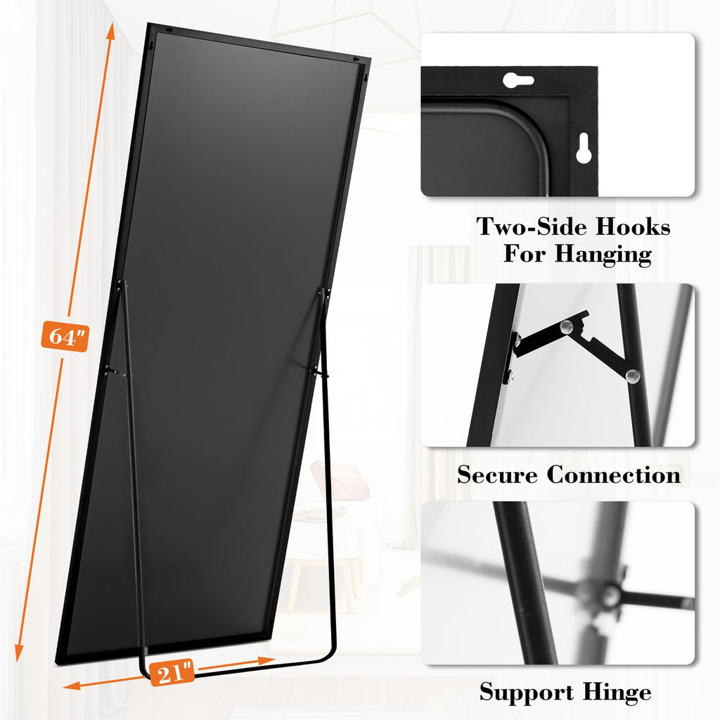 21"x64" Mirror Full Length, Upgraded Body Wall Mirrors
