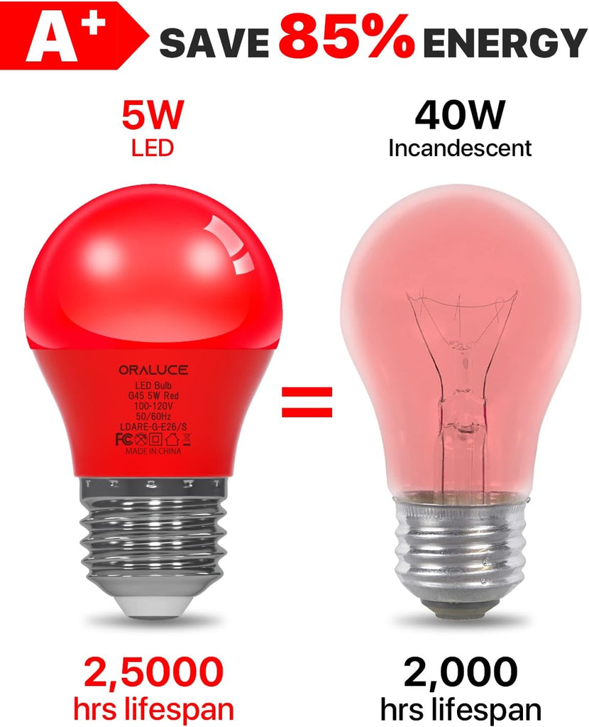 Red Light Bulbs Outdoor Indoor, A15 Color Lights Bulb
