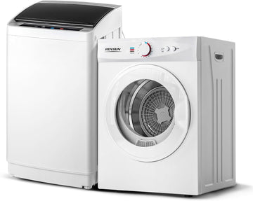 1.8CuFt Portable Clothes Dryer and 17.8LBS Full-Automatic Washing Machine Set, Compact Laundry Washer and Dryer Combo