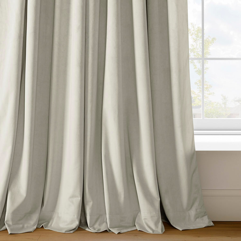 Signature Velvet Thermal Blackout Curtains 96 Inch Long (1 Panel) Rod Pocket Insulated Blackout Curtains Window