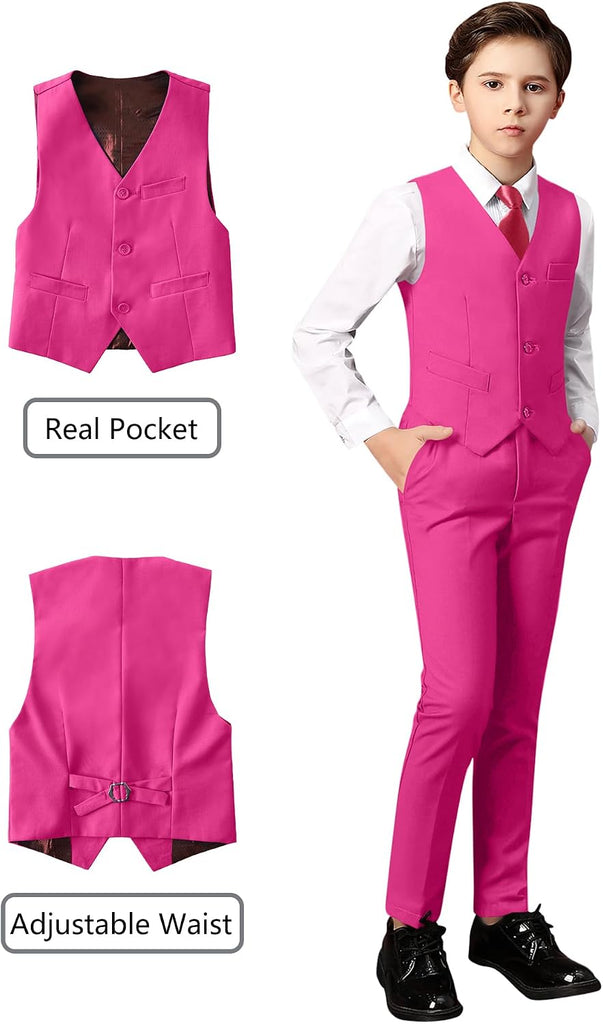 Toddler Suit for Boys Slim Fit Tuxedo Kids Wedding Ring Bearer Outfit