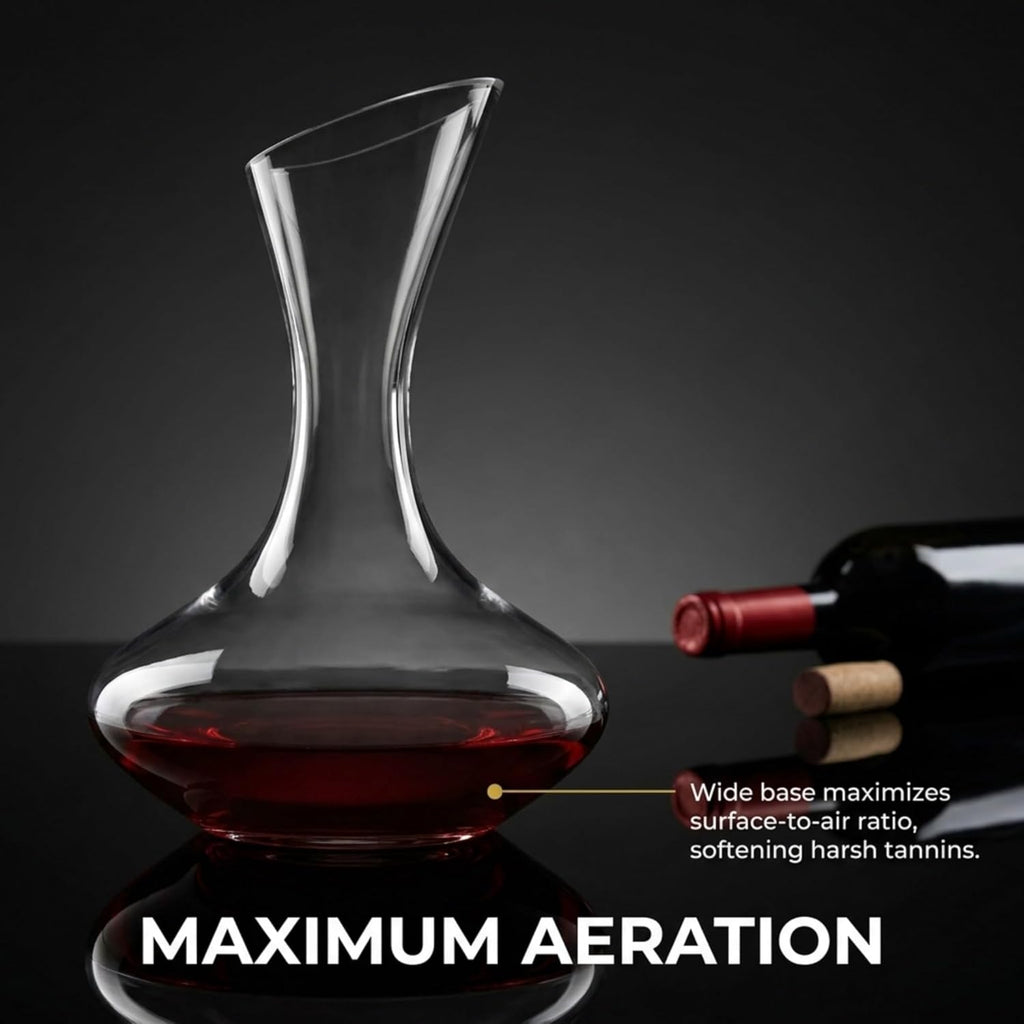 Wine Decanter Carafe, Hand Blown Wine Decanter Aerator - Wine Gifts