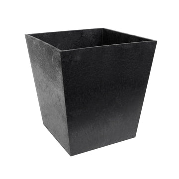 12" W x 13" H Sonata Square Tapered Planter Black Slate