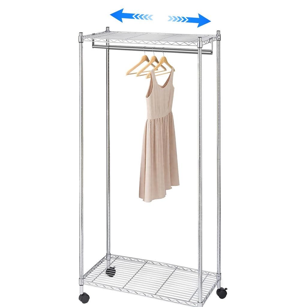 Expandable Closet hanger Rod for Wire Shelf, 32-54 Inch, Silver