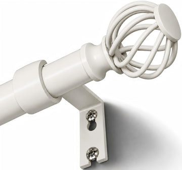 Curtain Rods for Windows 36-120 Inch(3-10Ft), White Long Decorative Curtain Rod Adjustable, Heavy Duty 1 Inch Drapery