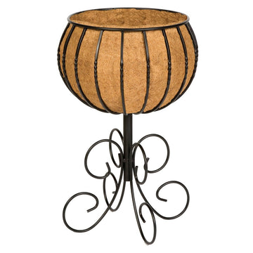Blacksmith Patio Urn, 14'' Wide x 24.5'' High, Black