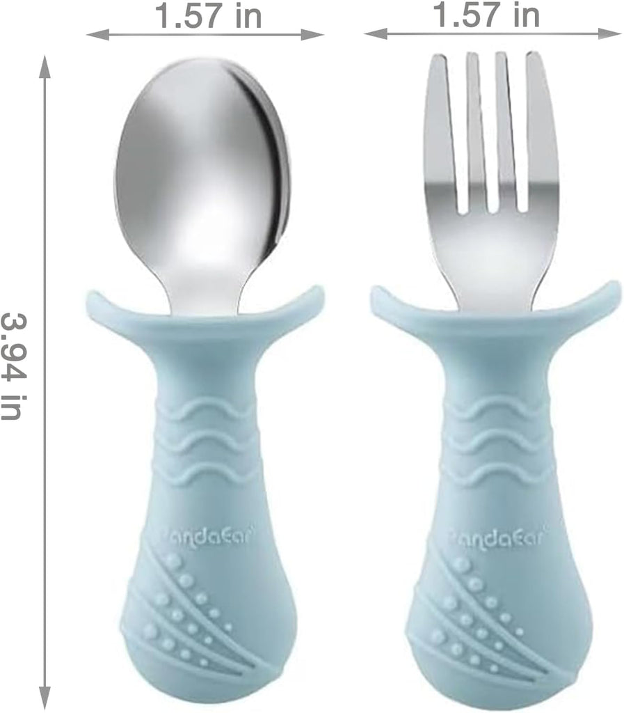 In-1 Stainless Steel Baby Feeding Set | Divided Suction Plate, Bowl, Sippy Cup with Straw, Bib, Spoon & Fork