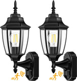 Outdoor Wall Sconce, 2 Pack Dusk to Dawn Motion Sensor Light Fixtures