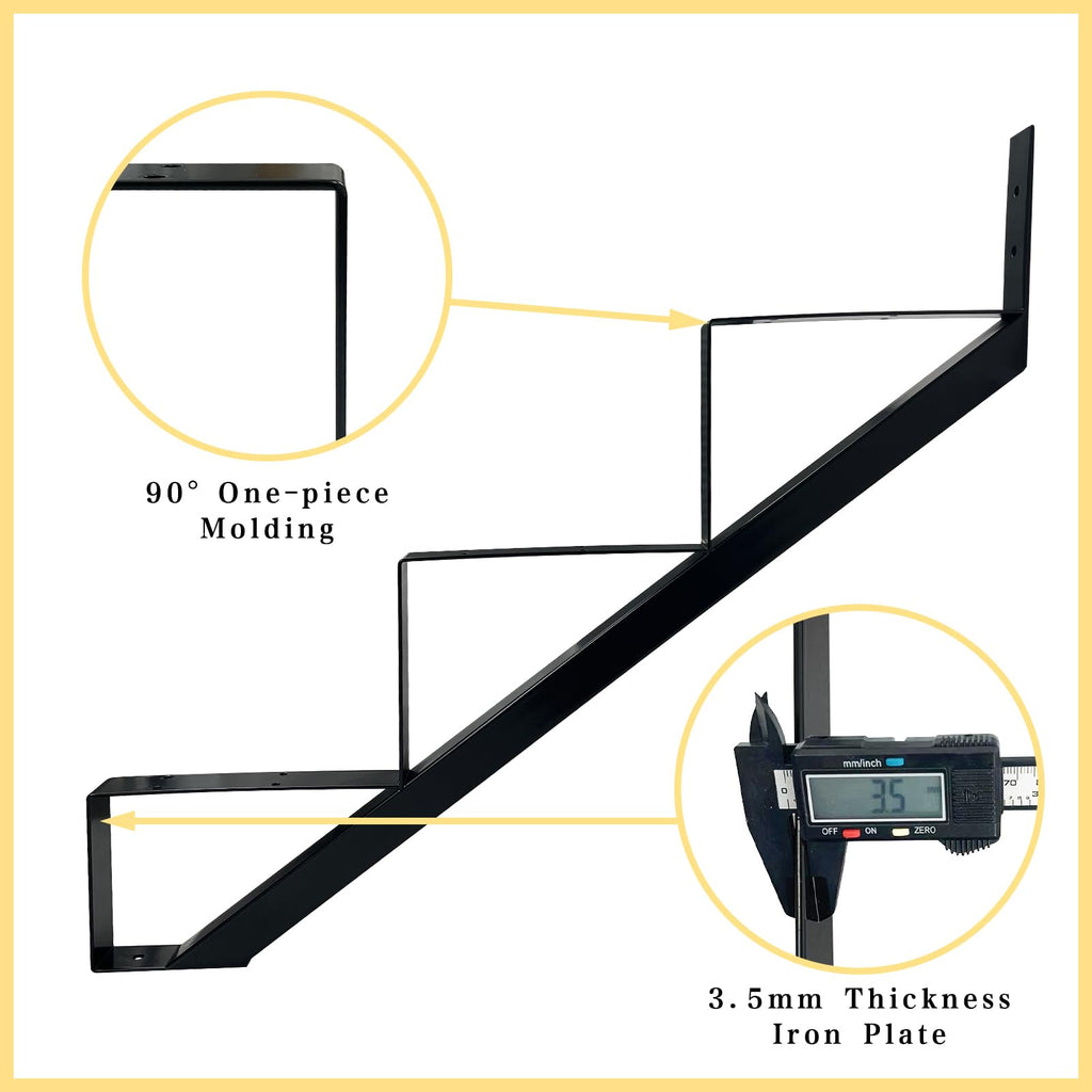 3 Step Metal Stair Step Steel Riser Stringers for 27.1" Height Deck, 3Packs