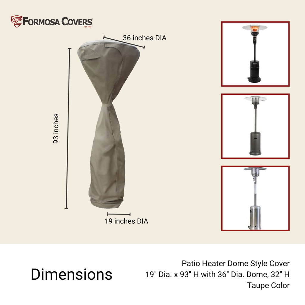 Heavy Duty Dome and Commercial Standing Patio Heater Cover, Water Resistant and UV Fit Outdoor 36" Dome Diameter, 19"