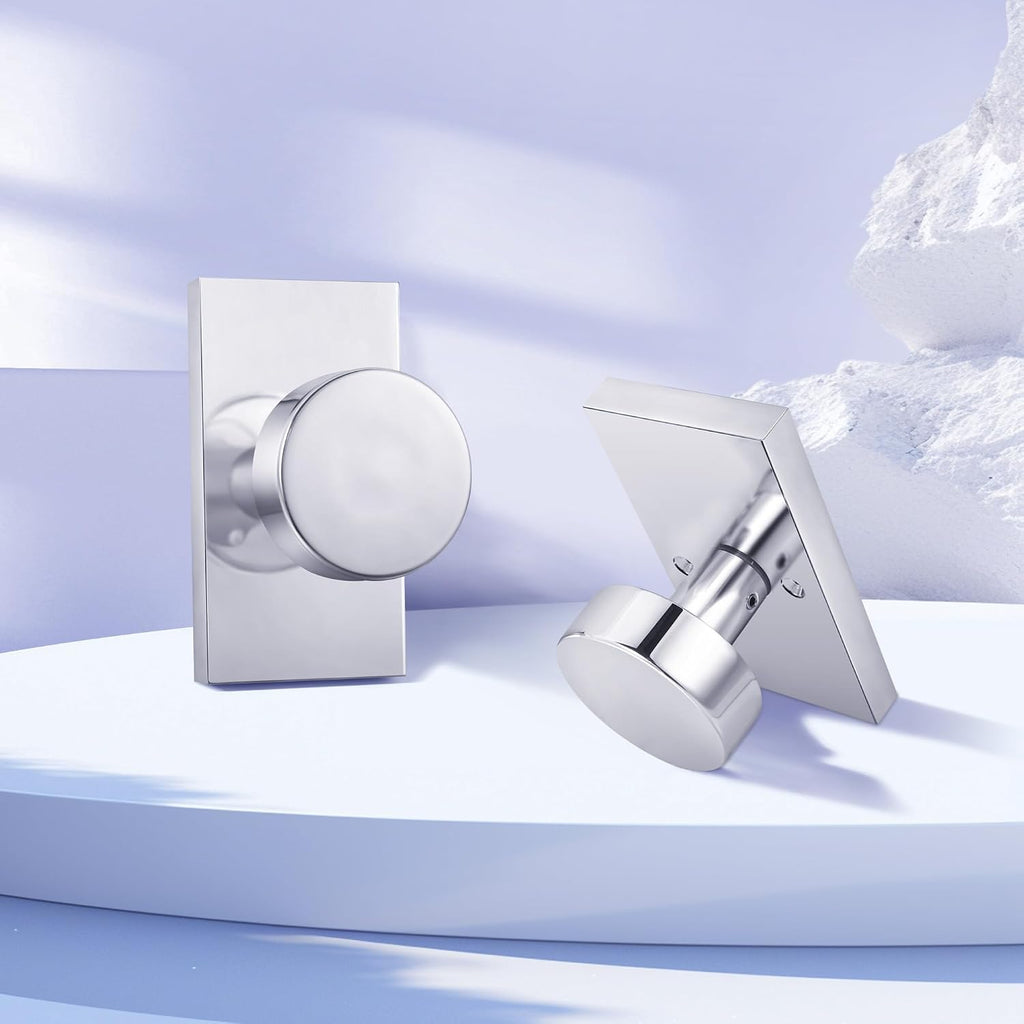 Zinc Alloy Passage Door Knob Non-Locking, Polished Chrome
