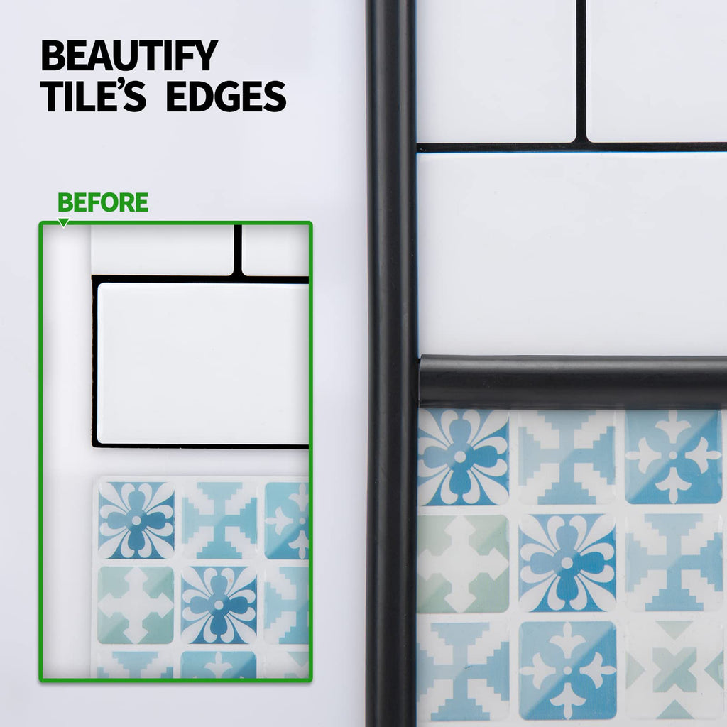 25 ft Peel and Stick Trim, Molding Trim for Walls, Edges, Borders, Backsplash Tiles, Flexible and Self Adhesive Trim