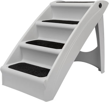 CozyUp Folding Dog Stairs, Portable Indoor/Outdoor Pet Steps for Bed & Couch, Grey, 25 Inch