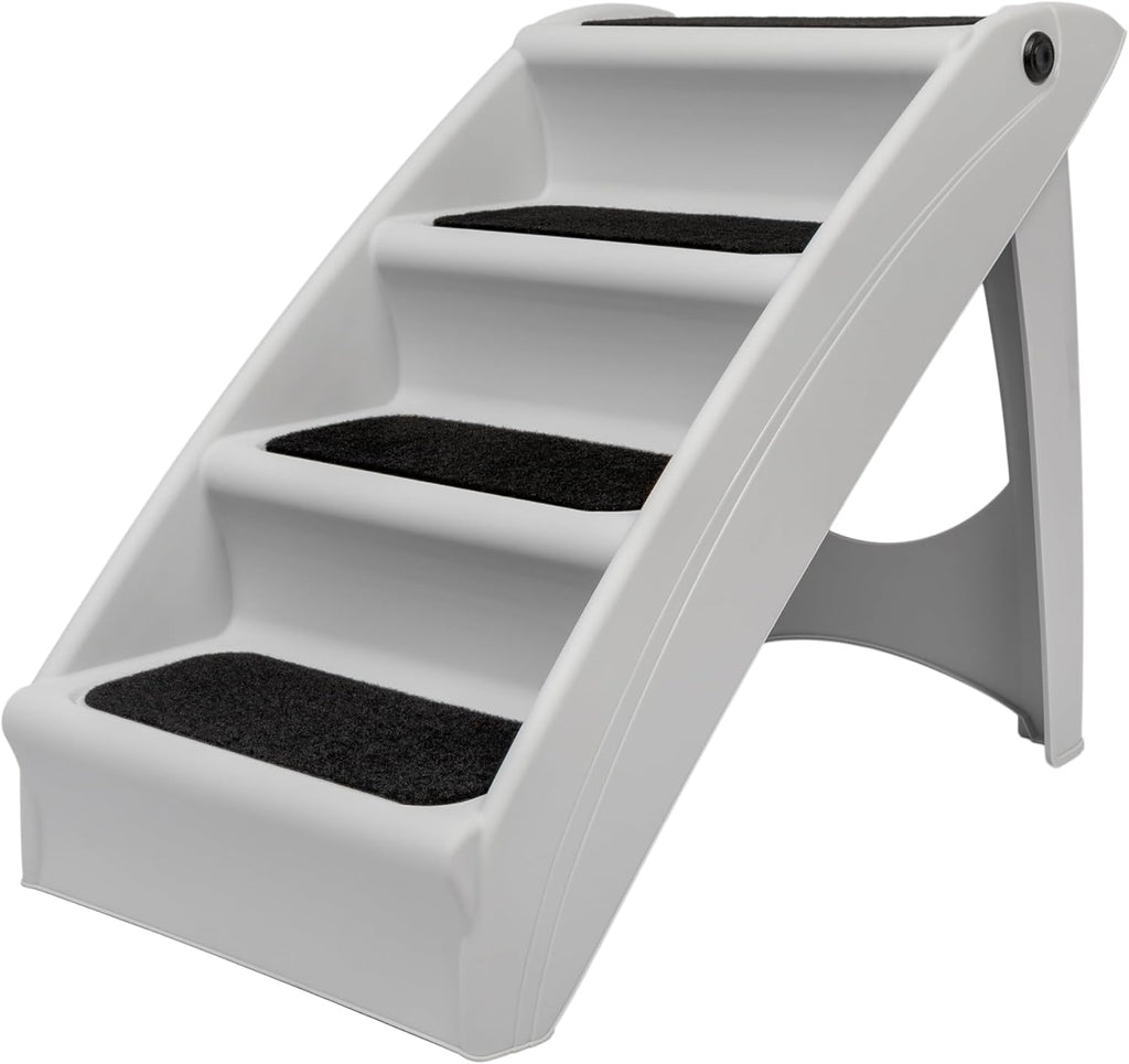 CozyUp Folding Dog Stairs, Portable Indoor/Outdoor Pet Steps for Bed, Couch & Car, Grey, 20 Inch
