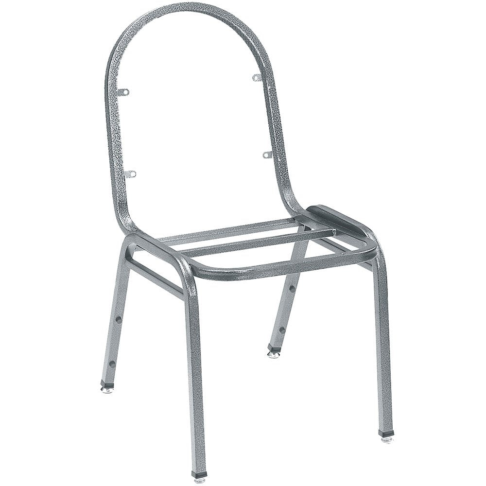NPS Vinyl-upholstered Dome Back Stack Chair with Steel Black Sandtex Frame, 300-lb Weight Capacity, 18"