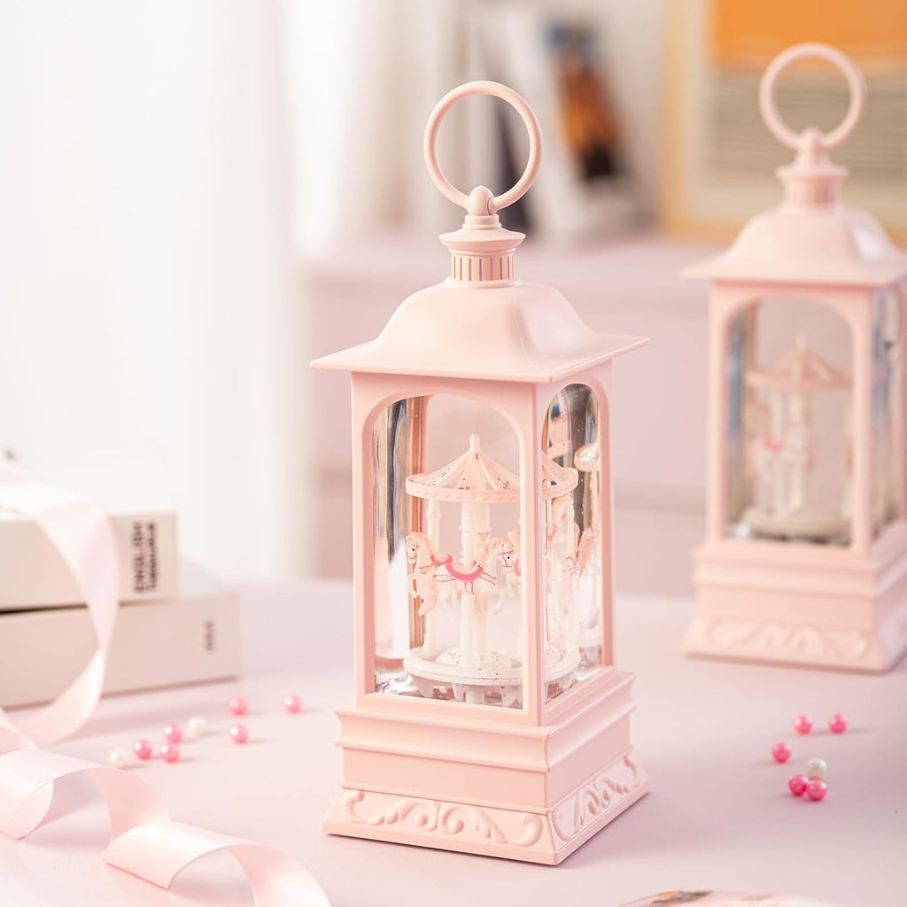 Light Carousel Decor Horse Snow Globes Music Box Xmas Gifts for Girls Women