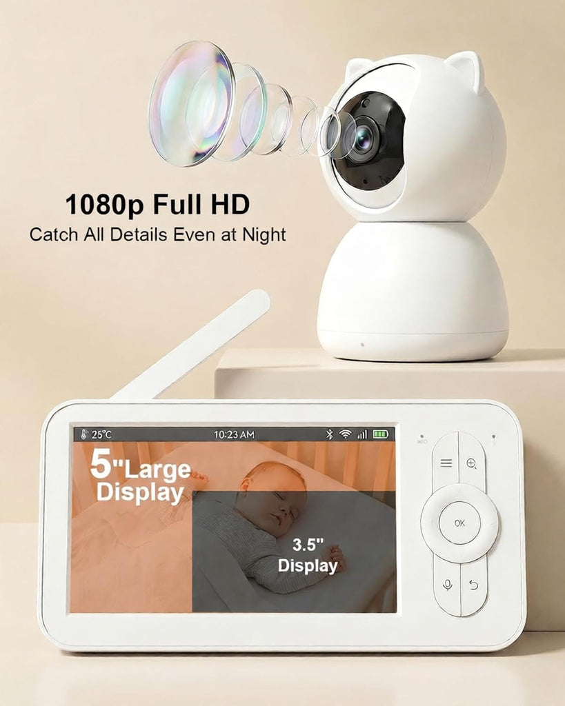 Monitor with Camera and Audio, HD 1080p 5" Screen