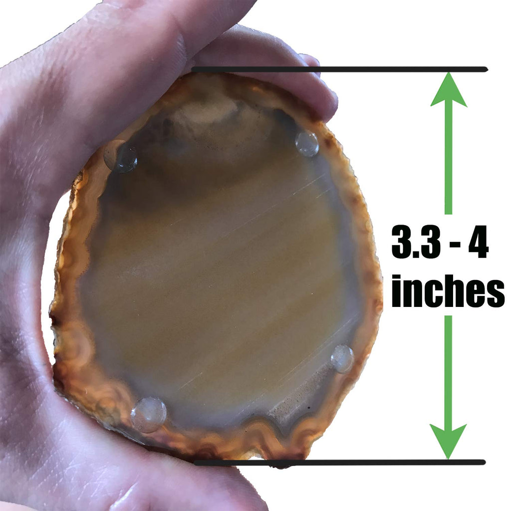 Agate Coasters- Set of 4 Unique and Beautiful Drink Coasters from Round Brazilan Agate Geodes.