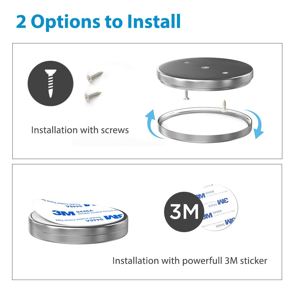 Under Cabinet Puck Lights with Hand Wave Sensor - Circular LED Cabinet Lights - Dimmable - Pack of 3, Warm White