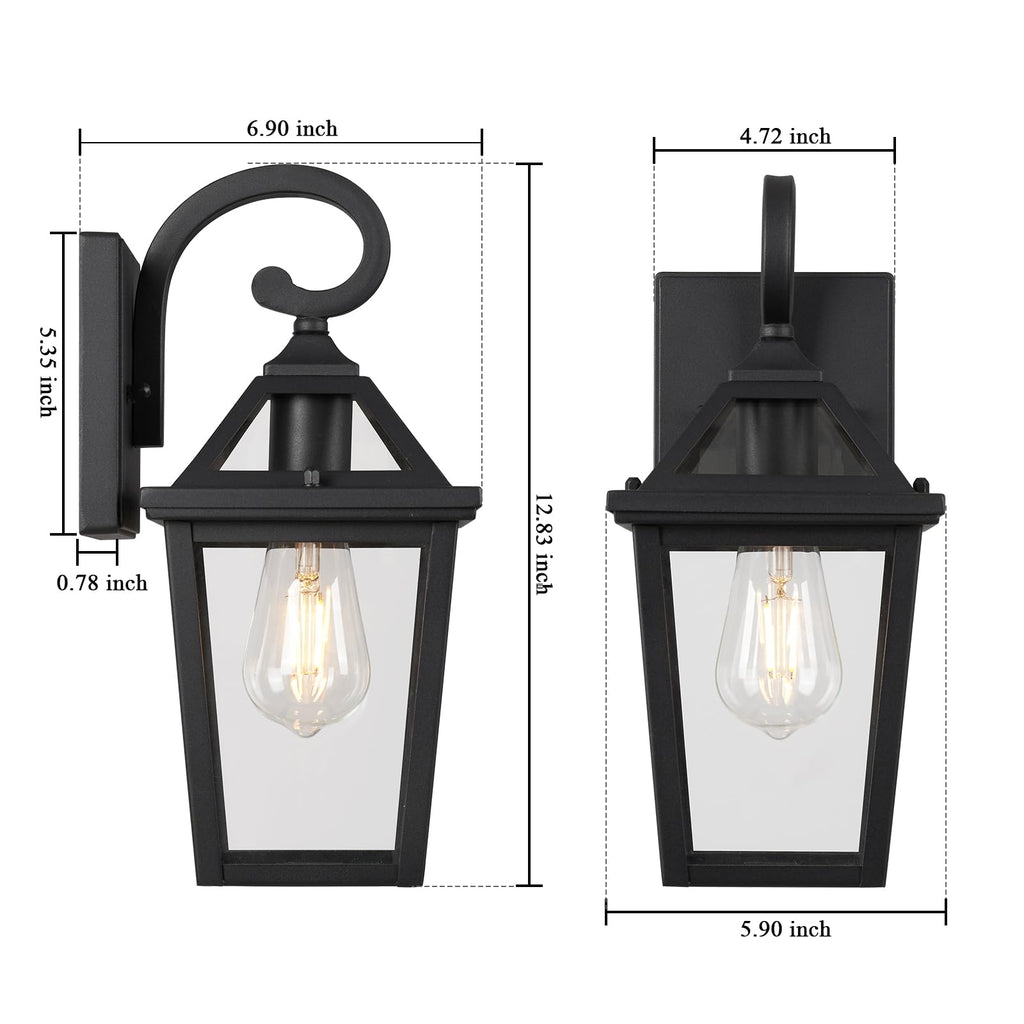 Colonial Outdoor Light Fixture Wall Mount, Exterior Light Fixture Wall Sconces with Clear Glass for Front Porch
