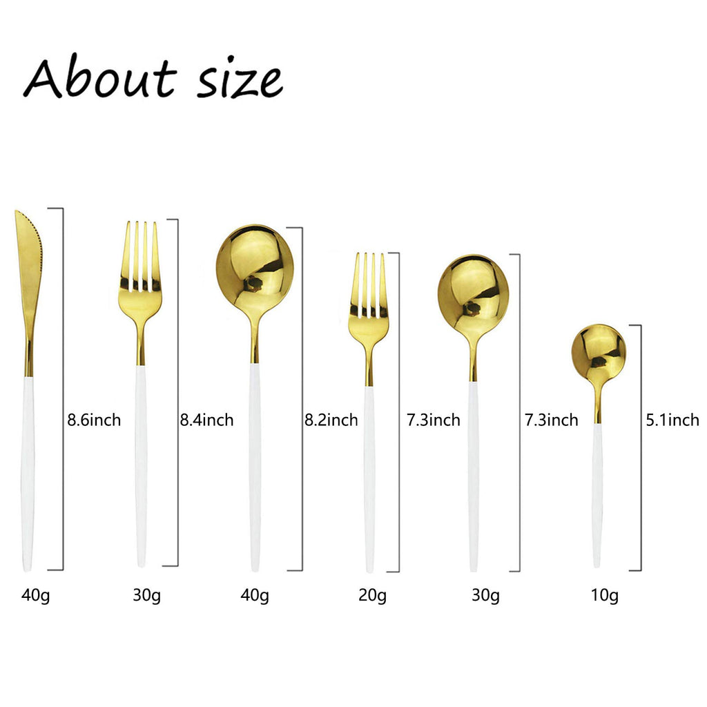 18/10 Silver Silverware Set Stainless Steel Flatware Utensils Set Gold Cutlery Set| 36-Piece Modern Cubiertos