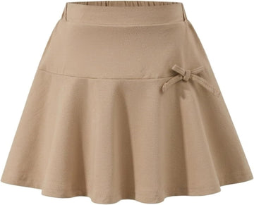 School Uniform Skirts: High Elastic Waist Mini Pleated Skirt Casual Stretch Skater Skort for Girls