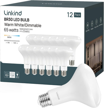BR30 LED Flood Light Bulbs Indoor, 10W=65W 850 Lumens 3000K