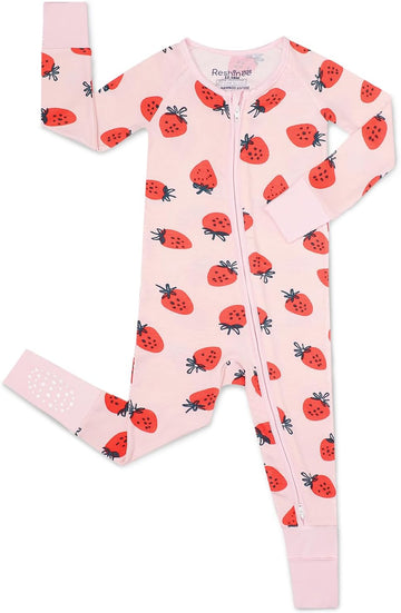 Viscose Derived from Bamboo Baby Footie Pajamas Convertible Sleeper for Baby Girl Zipper Onesie