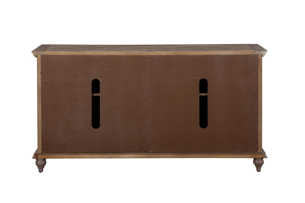 Garden District 65" Solid Wood TV Stand, Driftwood