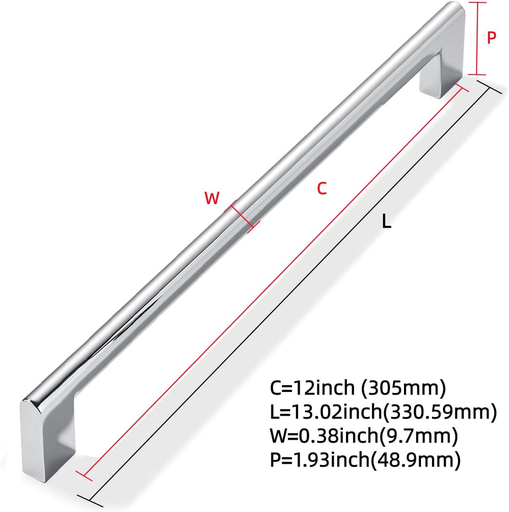 Appliance Handle Pull Inch Hole Center 1 Pack Polished Chrome Cabinet Pulls Heavy Duty Solid Kitchen Drawer Handle