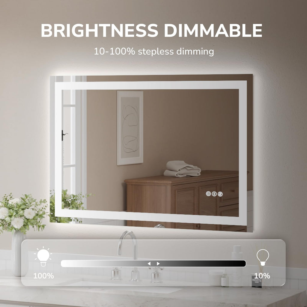 48x32 Inch LED Bathroom Mirror for Over Sink