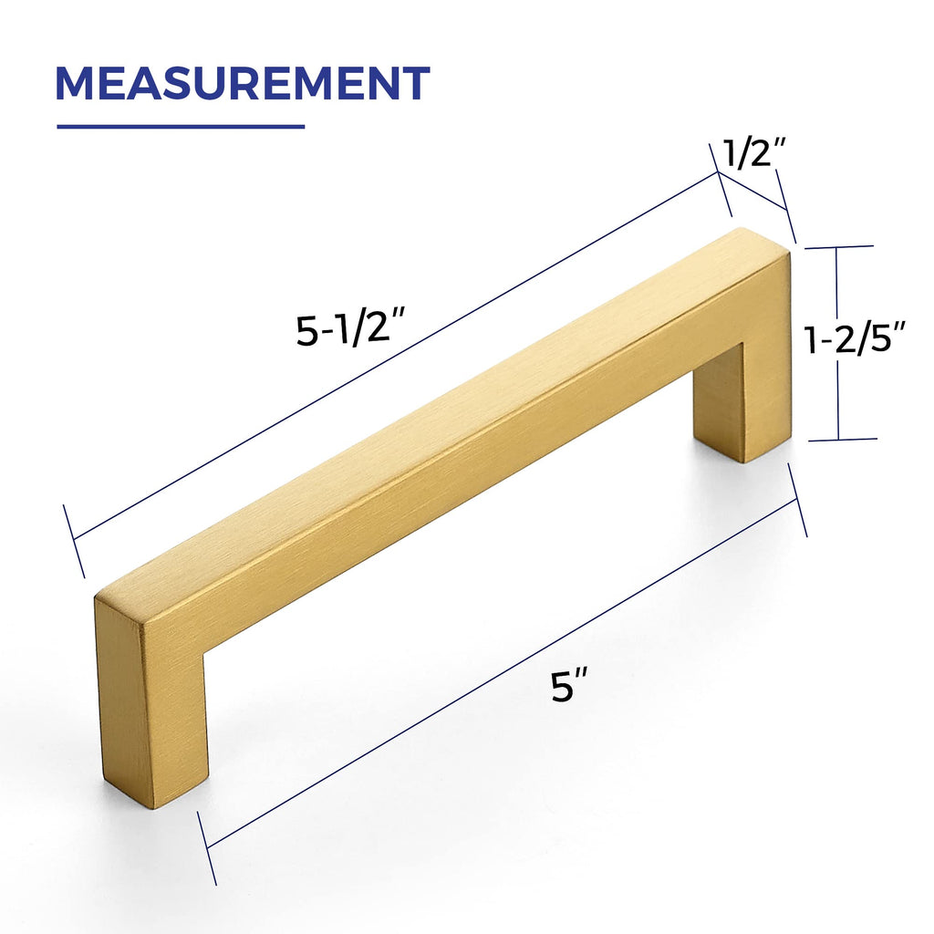 Gold Cabinet Handles Drawer Pulls 5 Inch CC 25 Pack