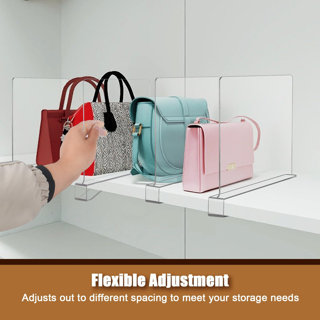12 Pack Acrylic Shelf Dividers for Closet Organization
